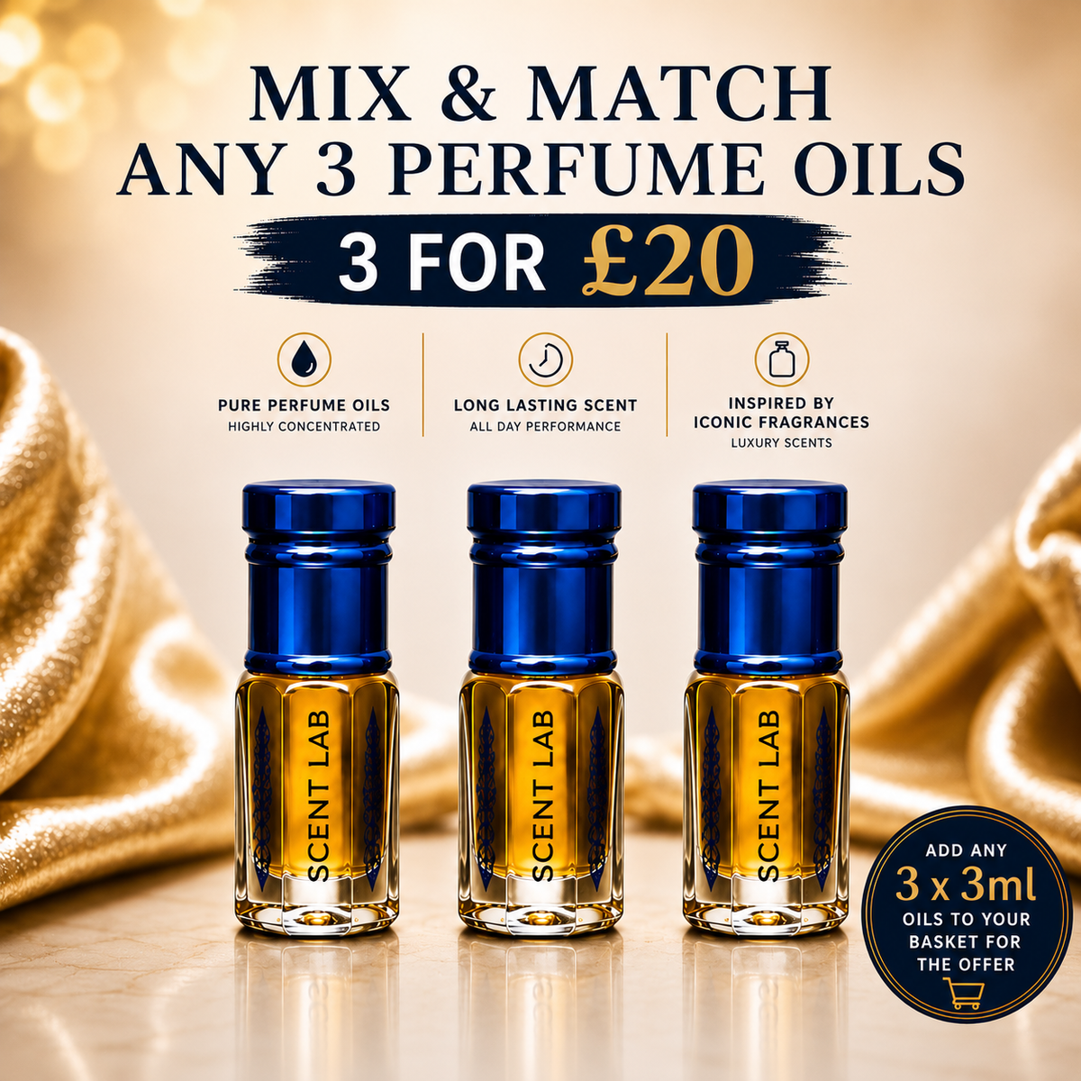 Mix & Match – Any 3 Perfume Oils for £20